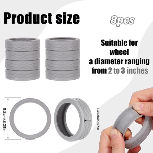 BOXOB 8pcs Luggage Wheel Covers, Silicone Luggage Spinner Wheel Covers Colorful Suitcase Wheel Protector Luggage Wheel Accessories for Most 8 Caster Luggage (royal blue) in Saudi Arabia