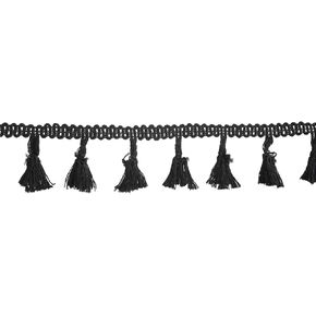 Tassel Fringe Trim 20 Yards - Cotton Lace Ribbon Trimming for Sewing Accessories DIY Crafts and Home Decoration(Black)