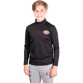 Ultra Game NFL Boy's Super Soft Quarter Zip Long Sleeve T-Shirt