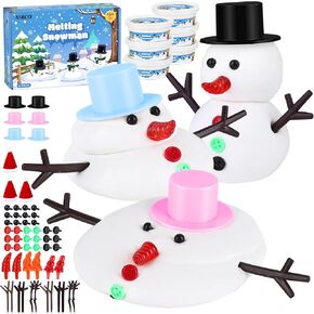 Aneco 6 Pack Christmas Melting Snowman Set Snowman DIY Craft Kit Build Snowman Decorating Kit Foam Putty Snowman Toys Gift for Kids Christmas Holiday Winter Party Supplies