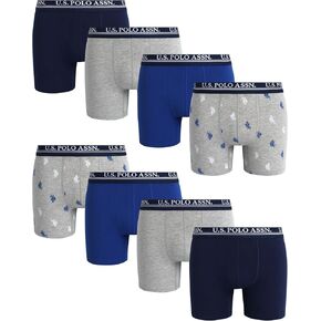 U.S. Polo Assn. Men's Underwear - Performance Stretch Boxer Briefs with Comfort Pouch (8 Pack)