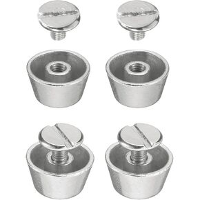 HARFINGTON 4 Set Rivets Stud Handbag Purse Feet 1/2" Flat Head Studs Screw Back Spikes Alloy Rivets Buckle Leathercraft for Leather Bag Totes Clothing DIY, Gold Tone