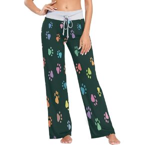 ALAZA Women's Pajama Lounge Pants Casual Stretch Pants Wide Leg