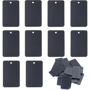 Utoolmart Dog Tags, 25 Pcs Aluminum Tags, Aluminum Blank Tags Stamping Blanks for DIY Decorative Craft Pet Tags, 50 x 30 x 1 mm Metal Stamping Tags, 3 mm Hole (Black)