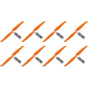 MECCANIXITY 7035 Propellers 7x3.5 Prop 2-Vane Fixed-Wing Orange Replacement Props with Adapter Rings for Airplane RC Plane, Pack of 8