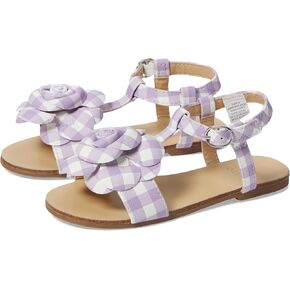 Janie and Jack Girl's Gingham Flower Sandal (Toddler/Little Big Kid) Flat