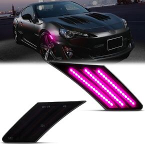 Front Fender LED Side Marker Light Blinker Signal Lamp Compatible With 2013-2020 Subaru BRZ Scion FRS T-oyota FT86 Replace Sidemarker Lamp Smoke Lens Smoked Lens Ice Blue LED 2Pcs