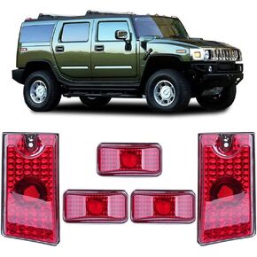 cciyu Cab Marker Light Red Top Roof Running Replacement Cab Marker Assembly fit for 2003-2009 For Hummer H2 SUT SUV