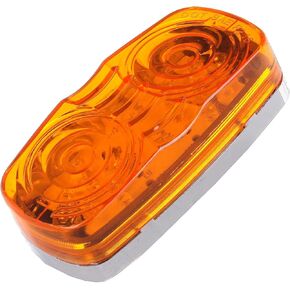 cciyu 10pcs 12LED AmberTrailer Marker Light Assembly Double Bubble Bullseye Led Side Marker Clearance Lights Surface Mount for RV Truck Camper