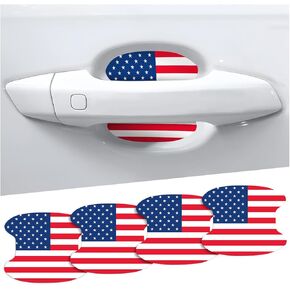 Blilo Car Door Handle Sticker, American Flag Car Door Cup Protector, Handlebar Anti-Scratches Protective Films, Non-Marking Auto Door Paint Guard, Universal for Most Vehicle Handles