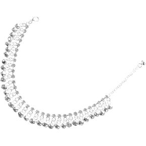 1Pc Vintage Bell Anklet Chain, Alloy Barefoot Sandals Foot Jewelry, Bell Tassel Anklets Bracelet Summer Beach Foot Jewelry for Women, Silver
