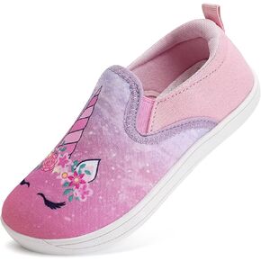 WateLves Toddler Little Kid Wide Barefoot Shoes Boys Girls Minimalist Slip On Sneakers Canvas Walking Shoes Fit Naturally Zero Drop Sole