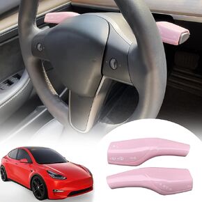 Steering Lever Cover for Tesla Model 3 Model Y Accessories Column Gear Shift Modefication Cover Pink Interior Wiper Rod Car Decorative Cover Pink