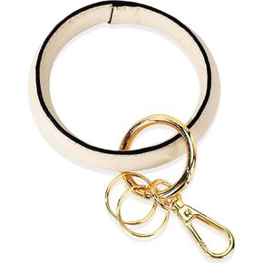 Junyuerly Wristlet Bracelet Keychain PU Leather Key chain Silicone Bangle Key Ring for Women Girls