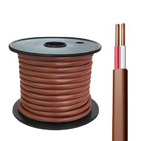 Thermostat Wire - Solid Copper 18 Gauge - CL2 - Power Circuit Cable (18/5Brown, 50ft)