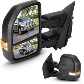 Towing Mirrors for Ford F-250 F-350 Super Duty 2017 2018 2019 Power Heated with Turn Signal Manual Folding Telescoping (1 Pair)