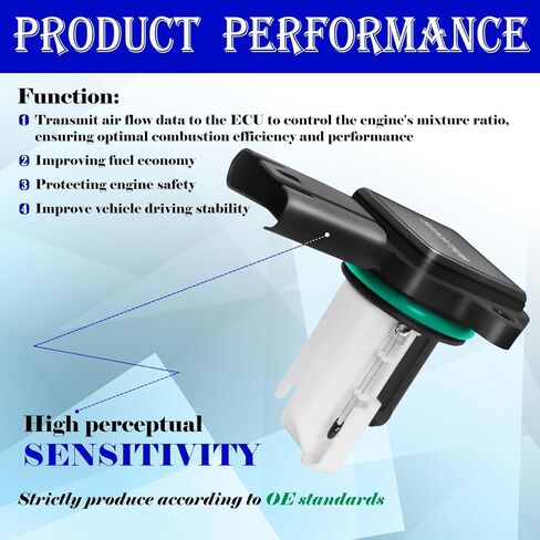 مقياس مستشعر تدفق الهواء الشامل (يناسب 5 دبابيس، L6 3.0L) متوافق مع BMW: X3/X5/Z4/128i/328i (xi)/528i (xi) 2007-2013، استبدال #5WK97508، 7450082، 13627551638 in Kuwait