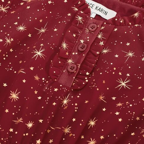 GRACE KARIN Girls Star Dress 6-14Y Christmas Fall Party Birthday School Holiday Long Sleeve Dresses in Saudi Arabia