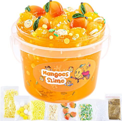 LAWOHO Bear Clear Slime 300ml, Yellow Clear Slime Kit for Girls Ages 8-12 with 9 Packs Slime Add-Ins, Slime for Kids Party Favors, Non Stick Slime Clay Toys Birthday Halloween Christmas Easter Gifts in Kuwait