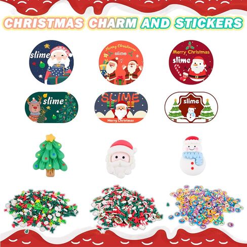 3 Pack Christmas Butter Slime Kit for Kids, Scented Slime with Santa Claus, Snowman, Christmas Tree Charm, Soft, Non-Sticky, Goodies Bag Toy for Christmas Party Favors, Birthday Gifts for Girl Boy in Kuwait