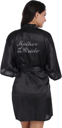 Women's Bridal Robe Bride Bridesmaid Kimono Bathrobes Getting Ready Dressing Gown for Wedding Day in Kuwait