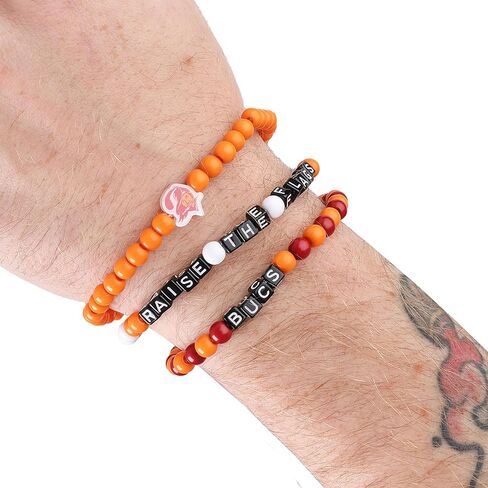 FOCO NFL Unisex-Adult NFL Team Logo Officially Licensed 3-Pack Beaded Friendship Bracelets in Kuwait