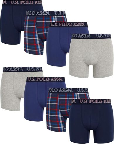 U.S. Polo Assn. Men's Underwear - Performance Stretch Boxer Briefs with Comfort Pouch (8 Pack) in Saudi Arabia