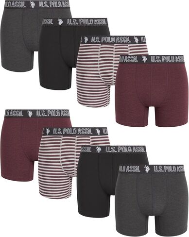 U.S. Polo Assn. Men's Underwear - Performance Stretch Boxer Briefs with Comfort Pouch (8 Pack) in Saudi Arabia