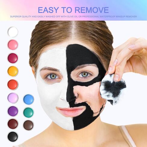 Vibrant Facepaint Makeup Kit for Kids, Face Body Paint Set, Face Body Painting Kit for Teens & Adults, Safe Facepaint for Halloween, Cosplay Costumes, Parties and Festivals, Easy to Use. in Kuwait
