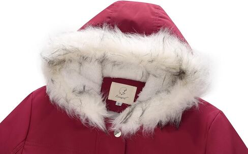 Lamgool Winter Coats for Women Warm Sherpa Fleece Long Back Jacket Thicken Parka with Hood in Kuwait