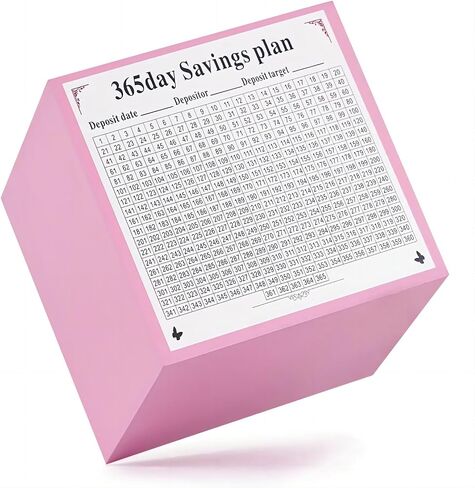 Wooden piggy bank, must be broken to open, 365-day plan savings box, adult savings box.（Pink (Color), 5.9inches in Saudi Arabia