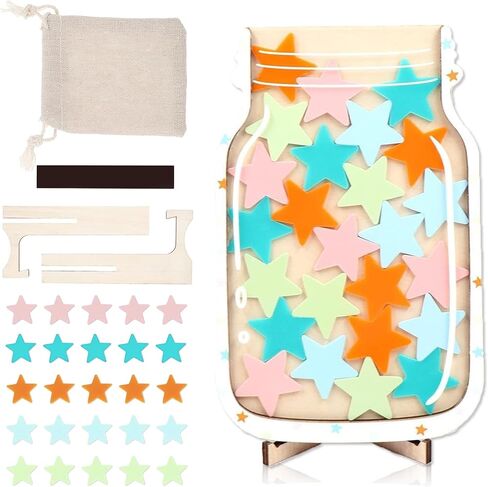 Smiley Face Star Jar Reward System Personalized Reward Jar Magnetic Family Classroom Reward Jar Training Students Kids Good Behavior Reward Jar (Smiley) in Saudi Arabia