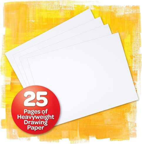 Crayola Giant Marker and Watercolor Pad, Kids Art Supplies, Gift , White includes 1 Pad (25 sheets) in Saudi Arabia