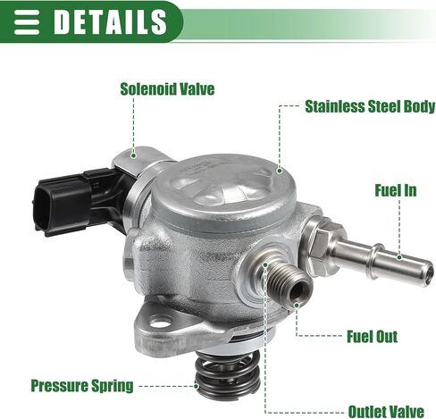 مضخة وقود عالية الضغط Motoforti، لسيارة Ford Focus 2012-2018، معدنية، رقم CM5E-9D376-CB، لون فضي، مضخة وقود ميكانيكية عالية الضغط in Saudi Arabia