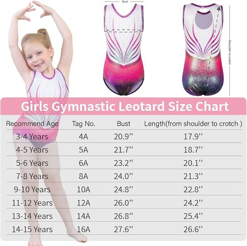 BAOHULU Girls Leotards for Gymnastics & Dance One Piece Sparkly Toddler Kids Athletic Practice Activewear in Saudi Arabia