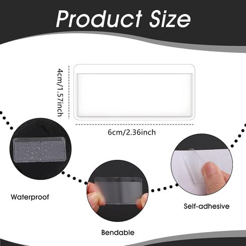 100Pcs Clear Adhesive Pockets Self Adhesive Label Holders Plastic Shelf Tag Sleeves File Cabinet Storage Bins Label Holder for School Library Bookshelf (2 x 1 Inch) in Saudi Arabia