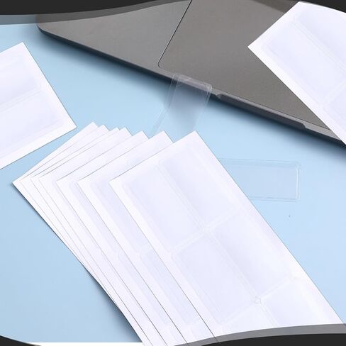 100Pcs Clear Adhesive Pockets Self Adhesive Label Holders Plastic Shelf Tag Sleeves File Cabinet Storage Bins Label Holder for School Library Bookshelf (2 x 1 Inch) in Saudi Arabia