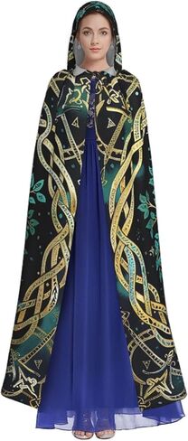 Halloween Hooded Cloaks Witch Robe Cloaks Hooded Robe Cloak for Adult Men Women Cosplay Costumes in Saudi Arabia