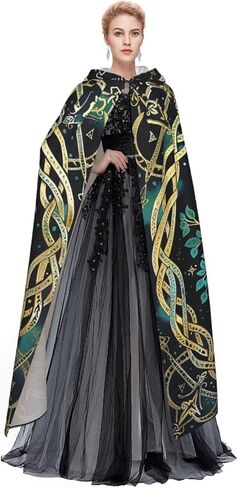 Halloween Hooded Cloaks Witch Robe Cloaks Hooded Robe Cloak for Adult Men Women Cosplay Costumes in Saudi Arabia