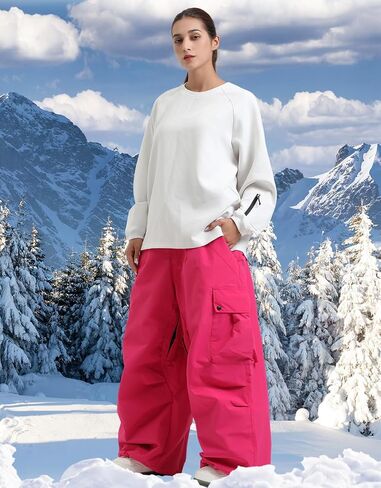Women Snowboard Pants Snow Super Baggy Insulated Winterproof Waterproof Loose Ski Pants Outdoor in Saudi Arabia