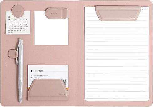 LHiDS Creative Magnetic Business Portfolio Lite Resume Padfolio Organizer with Clipboard, Paper Clip, Writing Pad, Pen/Card Holder, Magnetic Closure for Work, School and More (Apricot, A4/Letter) in Saudi Arabia