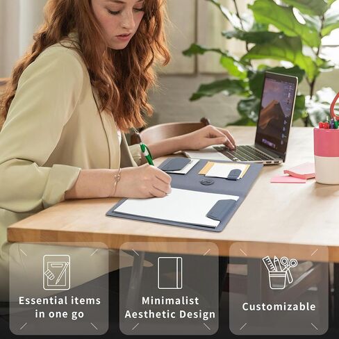LHiDS Creative Magnetic Business Portfolio Lite Resume Padfolio Organizer with Clipboard, Paper Clip, Writing Pad, Pen/Card Holder, Magnetic Closure for Work, School and More (Apricot, A4/Letter) in Saudi Arabia