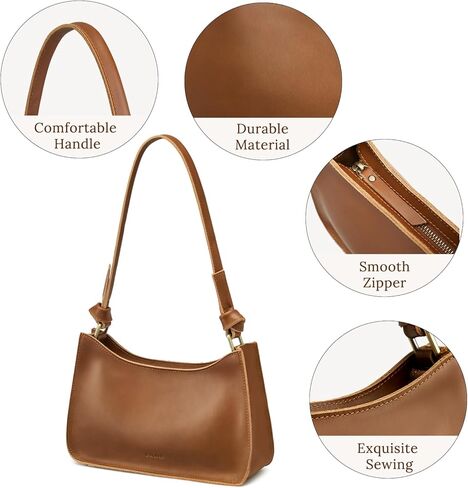 S-ZONE Leather Shoulder Bags for Women Small Shoulder Purse Handbags Clutch Hobo Bag Cute Purses in Kuwait
