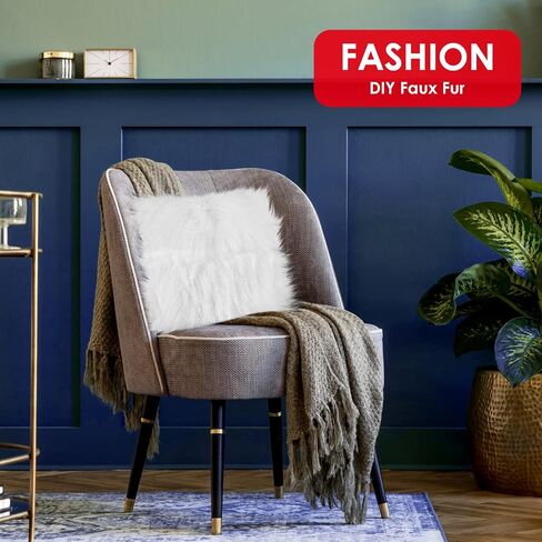 WLLHYF Faux Fur Fabric Squares, 12 Inches Area Rugs Shaggy Fur Fabric Cuts Fluffy Fur Square Patches Plush Rug Chair Cover Seat Cushion Pad for DIY Crafts Christmas Gnomes Decors (Black) in Saudi Arabia
