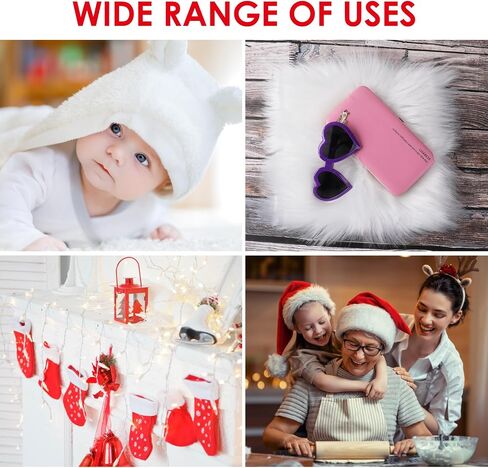 WLLHYF Faux Fur Fabric Squares, 12 Inches Area Rugs Shaggy Fur Fabric Cuts Fluffy Fur Square Patches Plush Rug Chair Cover Seat Cushion Pad for DIY Crafts Christmas Gnomes Decors (Black) in Saudi Arabia