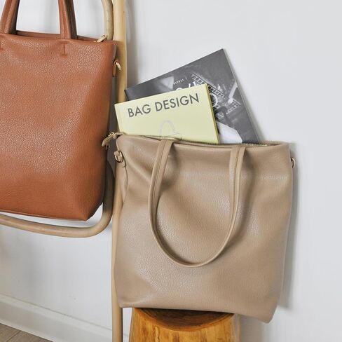 HOXIS Women's Tote Bag with Removable Shoulder Strap Vegan Leather Shoulder Handbag Satchel Bag in Kuwait