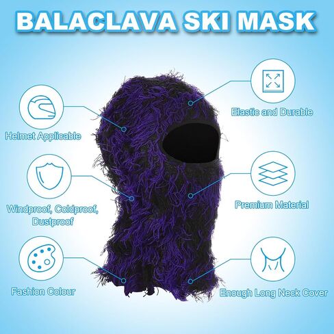 PATIKIL Distressed Balaclava Ski Mask, Balaclava Camo Knitted Face Mask Windproof Full Face Cover for Women Men Outdoor Sport in Saudi Arabia