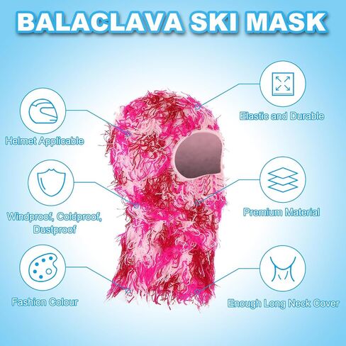 PATIKIL Distressed Balaclava Ski Mask, Balaclava Camo Knitted Face Mask Windproof Full Face Cover for Women Men Outdoor Sport in Saudi Arabia