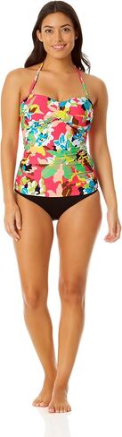 Anne Cole Women's Solid Twist Front Shirred Bandeau Tankini Swim Top in Saudi Arabia