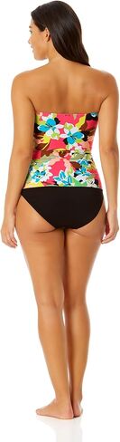 Anne Cole Women's Solid Twist Front Shirred Bandeau Tankini Swim Top in Saudi Arabia